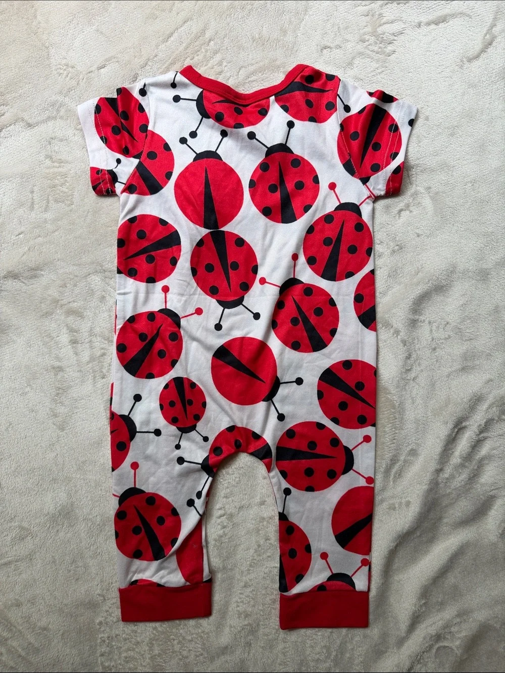 Red and White Ladybug Baby Onesie and Outfit  Bundle